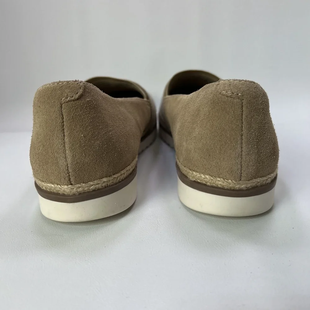 Clarks Womens‎ Serena Paige 9.5 Suede Stripped Canvas Slip On Espadrilles Ortho